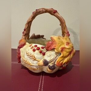 Fitz and Floyd Fall Autumn Harvest Basket